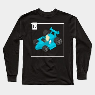 10 - Pixel Cars - Little Cyan Long Sleeve T-Shirt